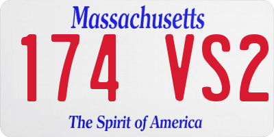 MA license plate 174VS2