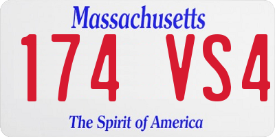 MA license plate 174VS4