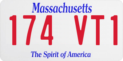 MA license plate 174VT1