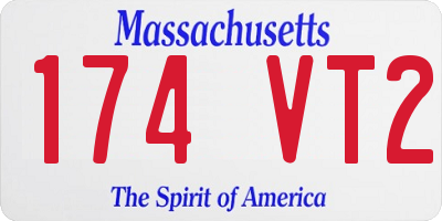 MA license plate 174VT2