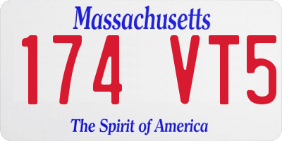 MA license plate 174VT5