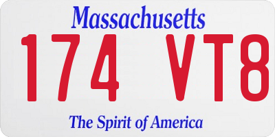 MA license plate 174VT8
