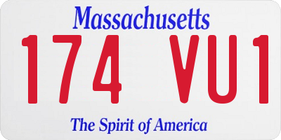 MA license plate 174VU1