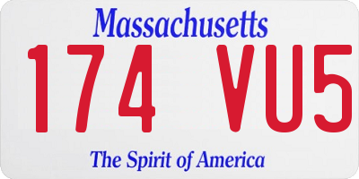 MA license plate 174VU5
