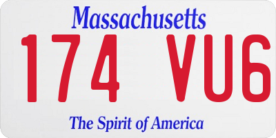 MA license plate 174VU6