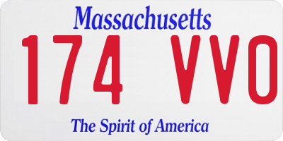 MA license plate 174VV0