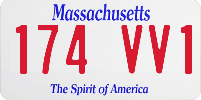 MA license plate 174VV1