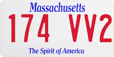 MA license plate 174VV2