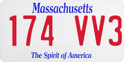 MA license plate 174VV3