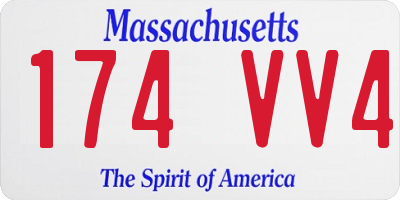 MA license plate 174VV4
