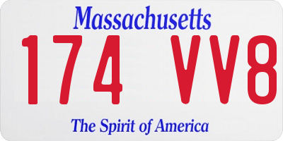 MA license plate 174VV8