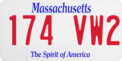 MA license plate 174VW2