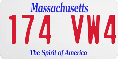 MA license plate 174VW4