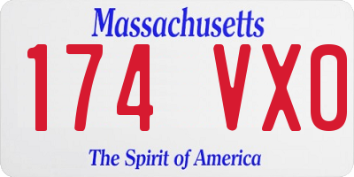 MA license plate 174VX0
