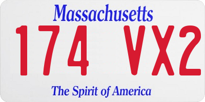 MA license plate 174VX2