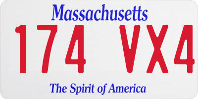 MA license plate 174VX4