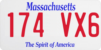 MA license plate 174VX6