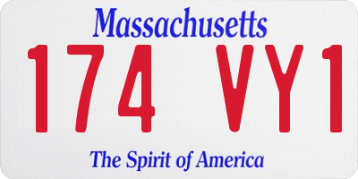 MA license plate 174VY1