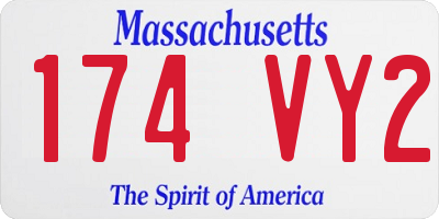 MA license plate 174VY2