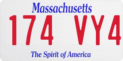MA license plate 174VY4