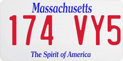 MA license plate 174VY5