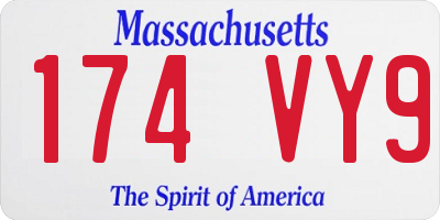 MA license plate 174VY9