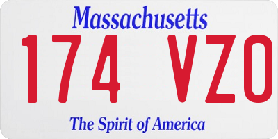 MA license plate 174VZ0