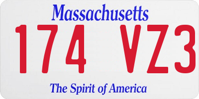 MA license plate 174VZ3