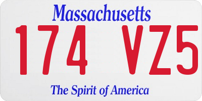 MA license plate 174VZ5