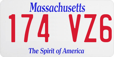 MA license plate 174VZ6