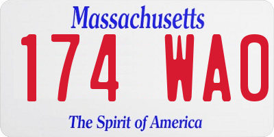 MA license plate 174WA0
