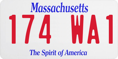 MA license plate 174WA1
