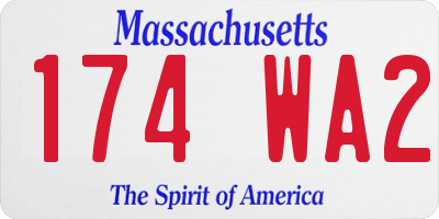 MA license plate 174WA2