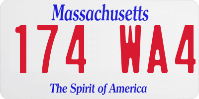 MA license plate 174WA4
