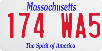 MA license plate 174WA5