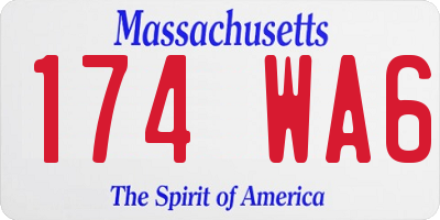 MA license plate 174WA6