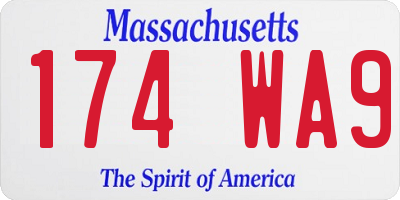MA license plate 174WA9