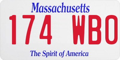 MA license plate 174WB0