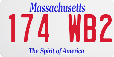 MA license plate 174WB2