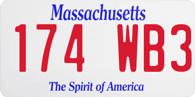 MA license plate 174WB3
