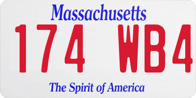 MA license plate 174WB4