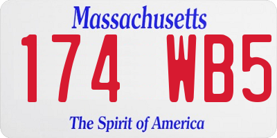 MA license plate 174WB5
