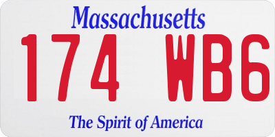 MA license plate 174WB6