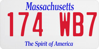 MA license plate 174WB7
