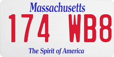 MA license plate 174WB8