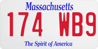 MA license plate 174WB9