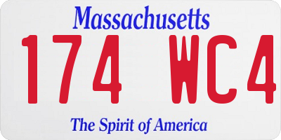 MA license plate 174WC4