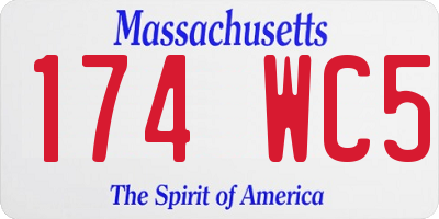 MA license plate 174WC5