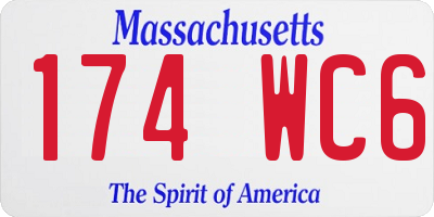 MA license plate 174WC6