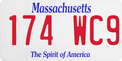 MA license plate 174WC9